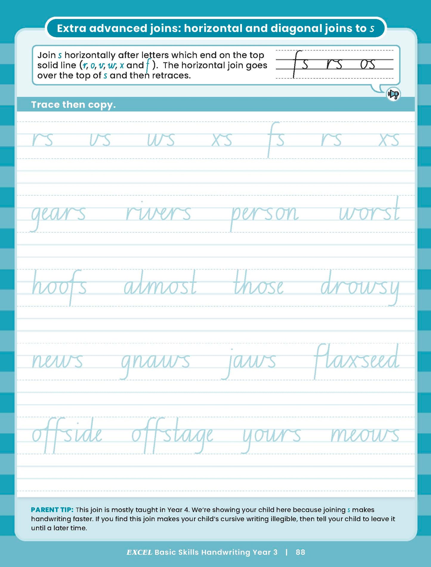 Excel Basic Skills - Handwriting Year 3