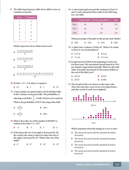 Excel HSC Year 11 Standard Mathematics Study Guide