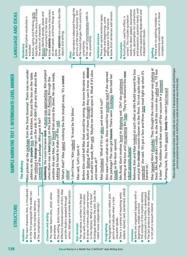 Excel Revise in a Month Year 3 NAPLAN*-style Writing Tests
