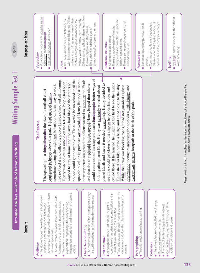 Excel Revise in a Month Year 7 NAPLAN*-style Writing Tests