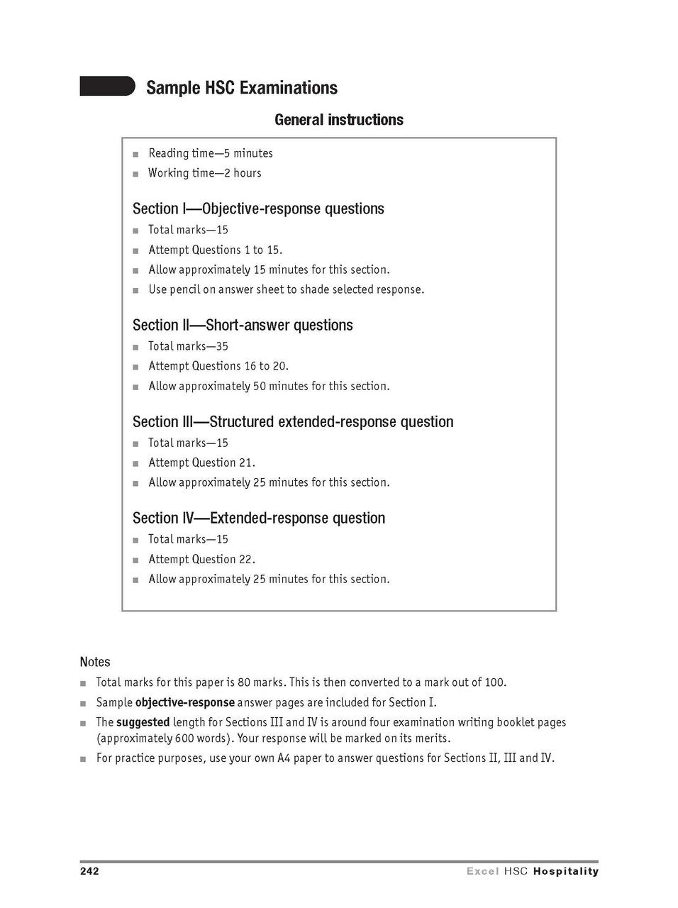 Excel HSC Year 12 Hospitality Study Guide