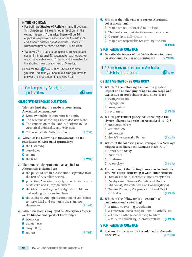 Excel HSC Year 12 Studies of Religion I and II Study Guide