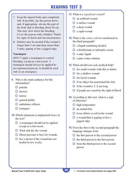 Excel Year 9 NAPLAN*-style Tests