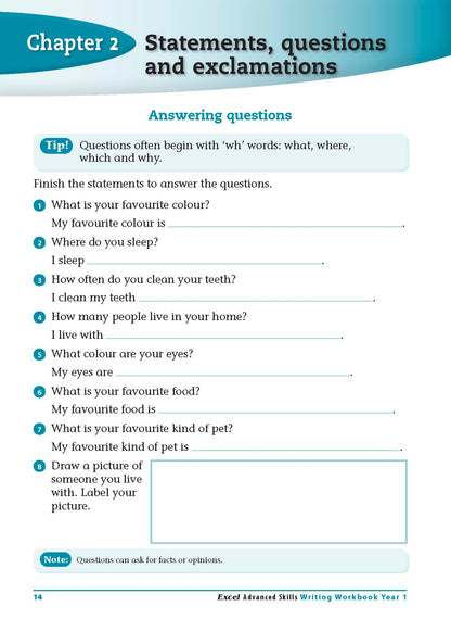 Excel Advanced Skills - Writing Workbook Year 1