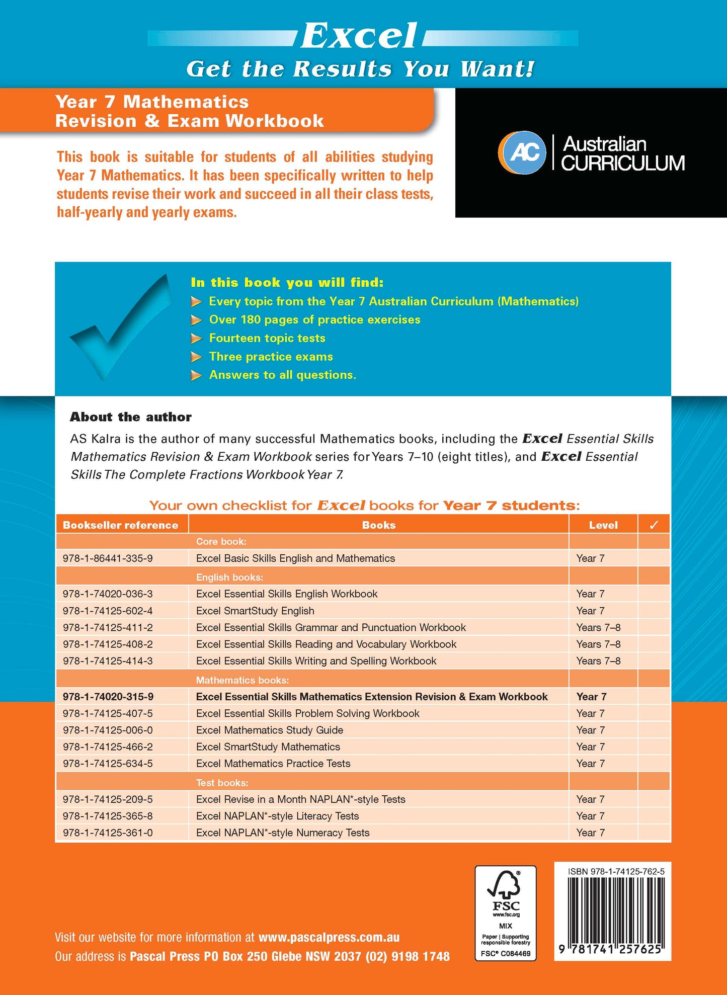 Excel Essential Skills - Mathematics Revision & Exam Workbook Year 7 NE