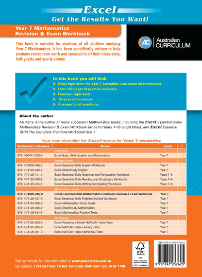Excel Essential Skills - Mathematics Revision & Exam Workbook Year 7 NE