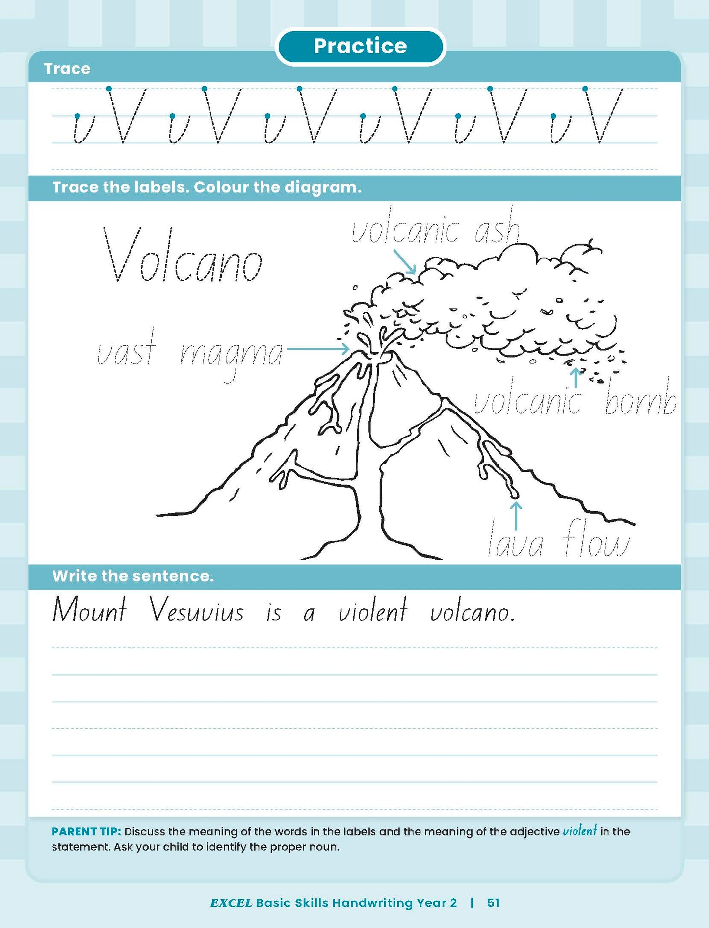 Excel Basic Skills - Handwriting Year 2