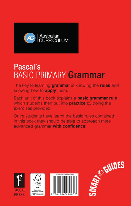 Excel Handbooks - Pascal's Basic Primary Grammar Years 3-6