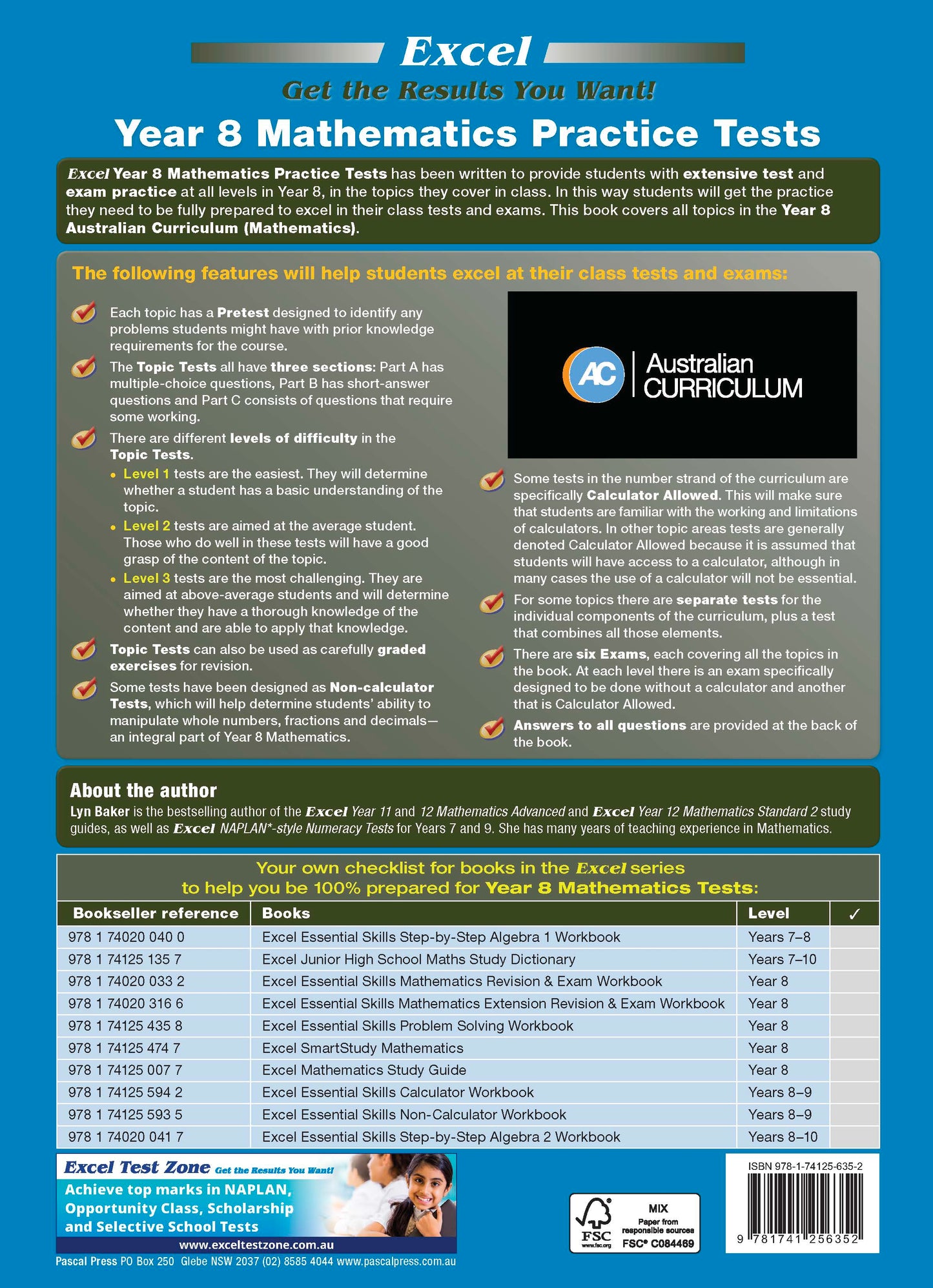 Excel Tests - Mathematics Practice Tests Year 8