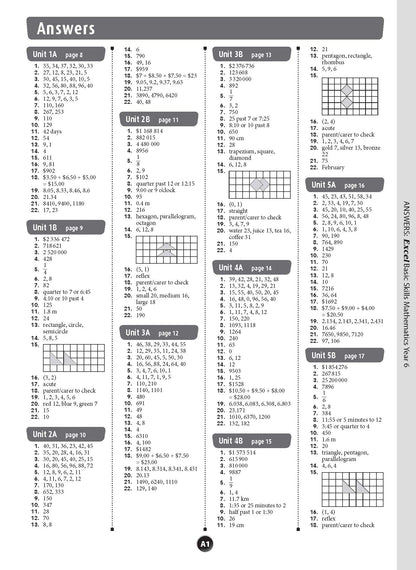 Excel Basic Skills - Mathematics Year 6