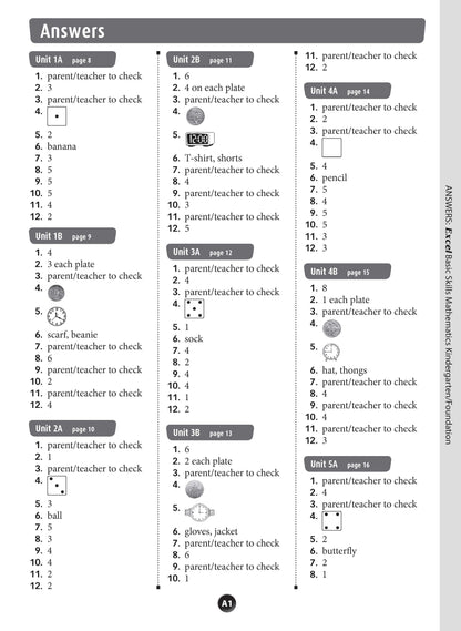 Excel Basic Skills - Mathematics Kindergarten/Foundation