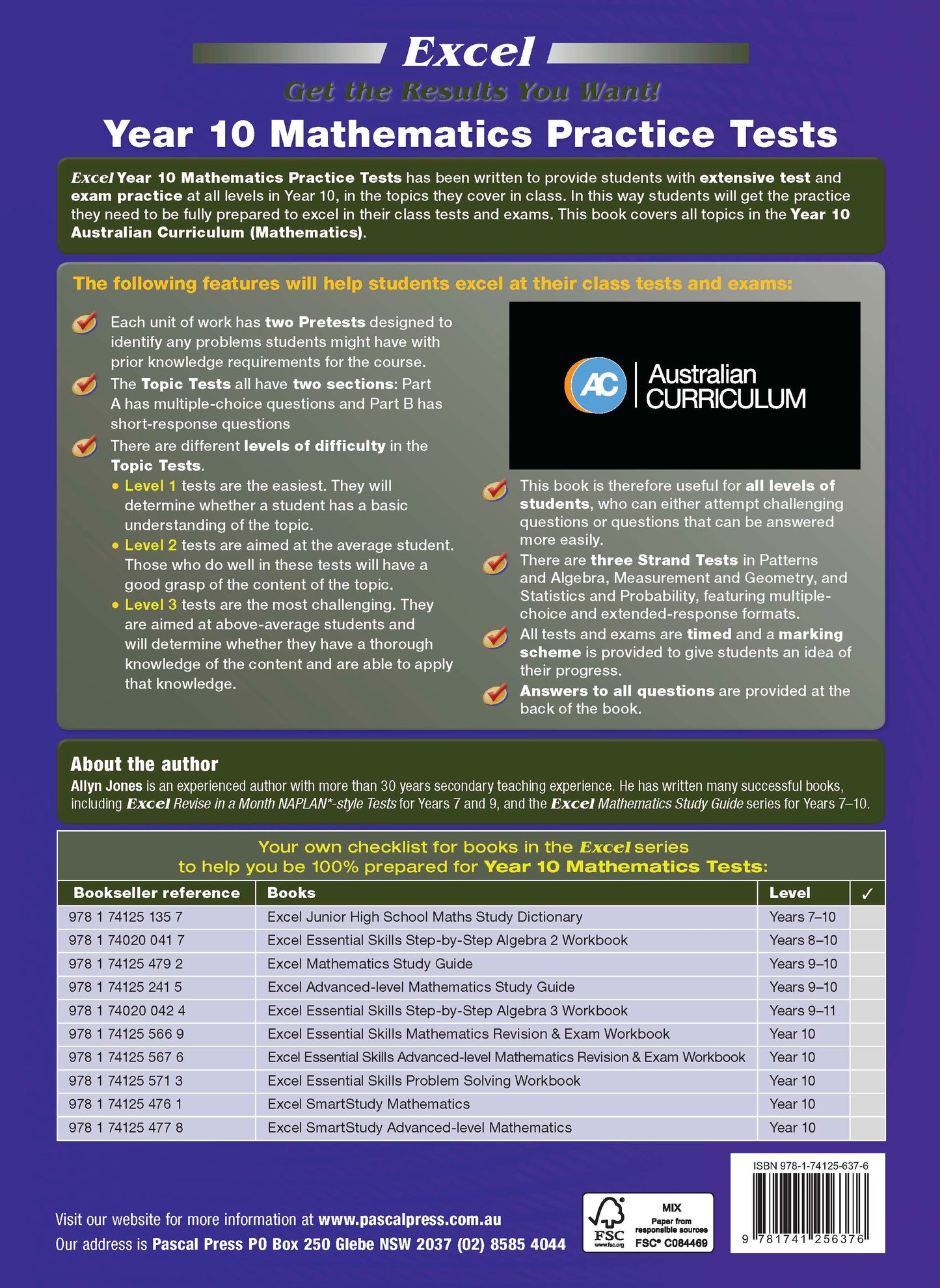 Excel Tests - Mathematics Practice Tests Year 10