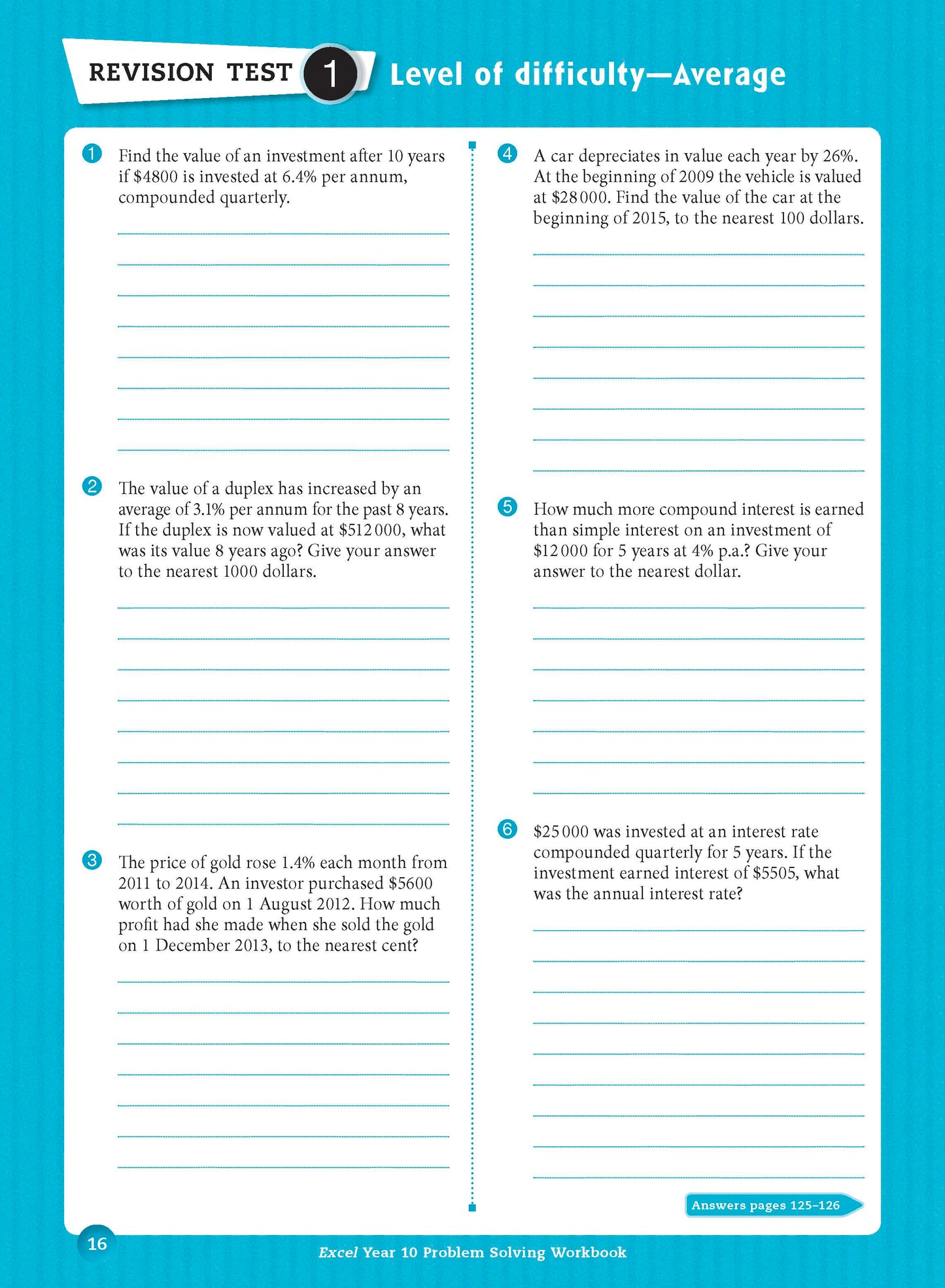 Excel Essential Skills - Problem Solving Workbook Year 10