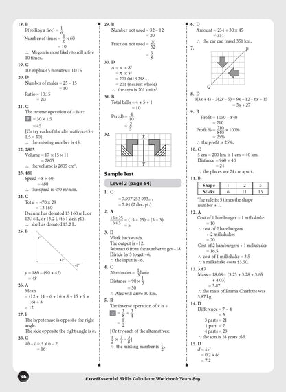 Excel Essential Skills - Calculator Workbook Years 8-9