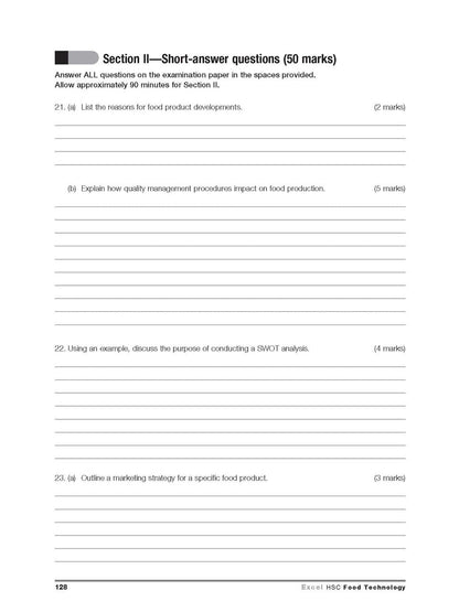 Excel HSC Year 12 Food Technology Study Guide