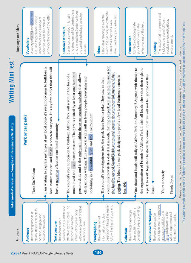 Excel Year 7 NAPLAN*-style Literacy Tests