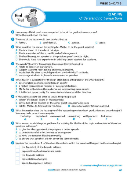Excel Revise in a Month Year 9 NAPLAN*-style Tests