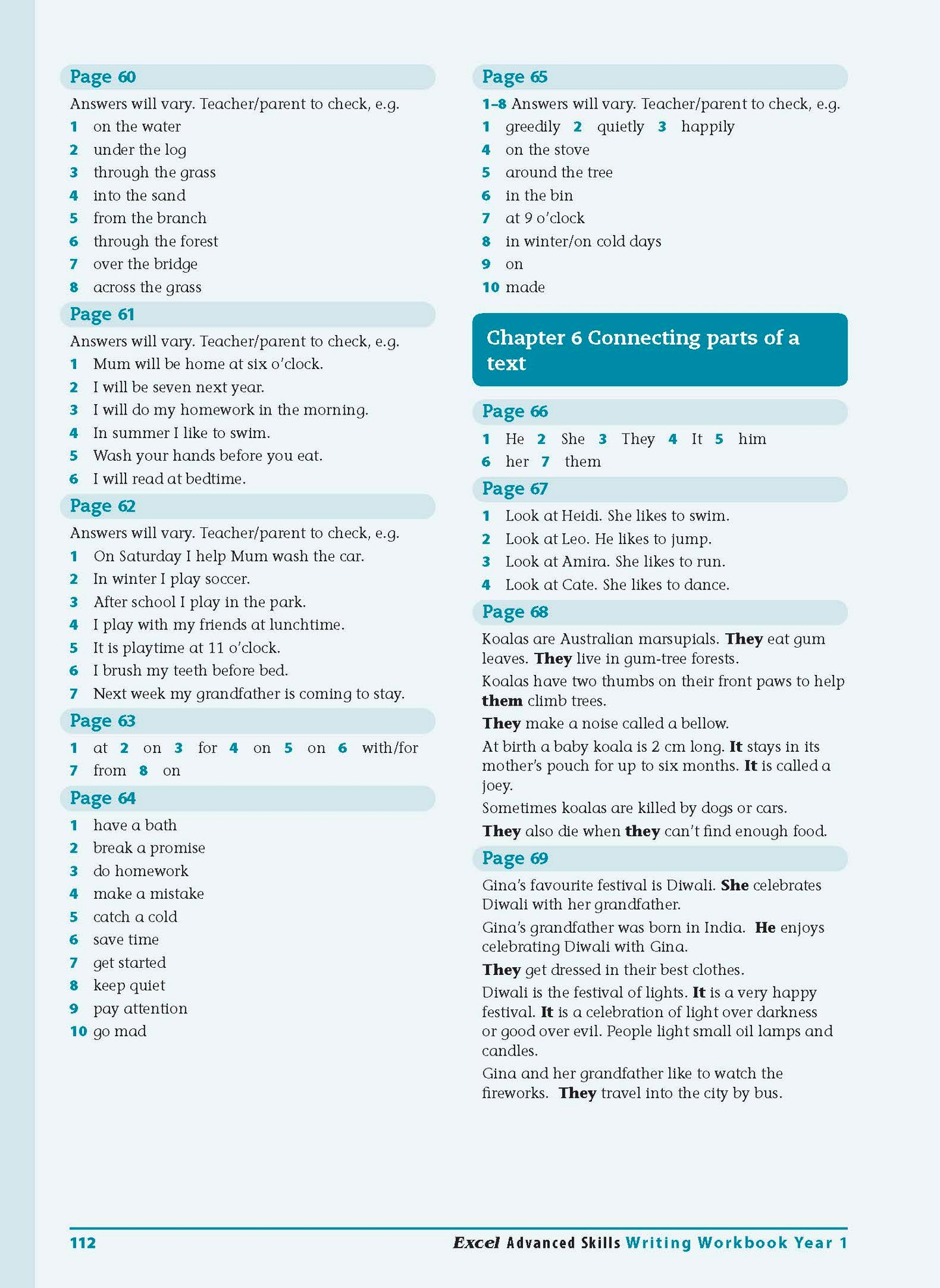 Excel Advanced Skills - Writing Workbook Year 1