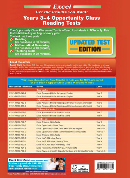 Excel Opportunity Class Reading Tests Years 3-4