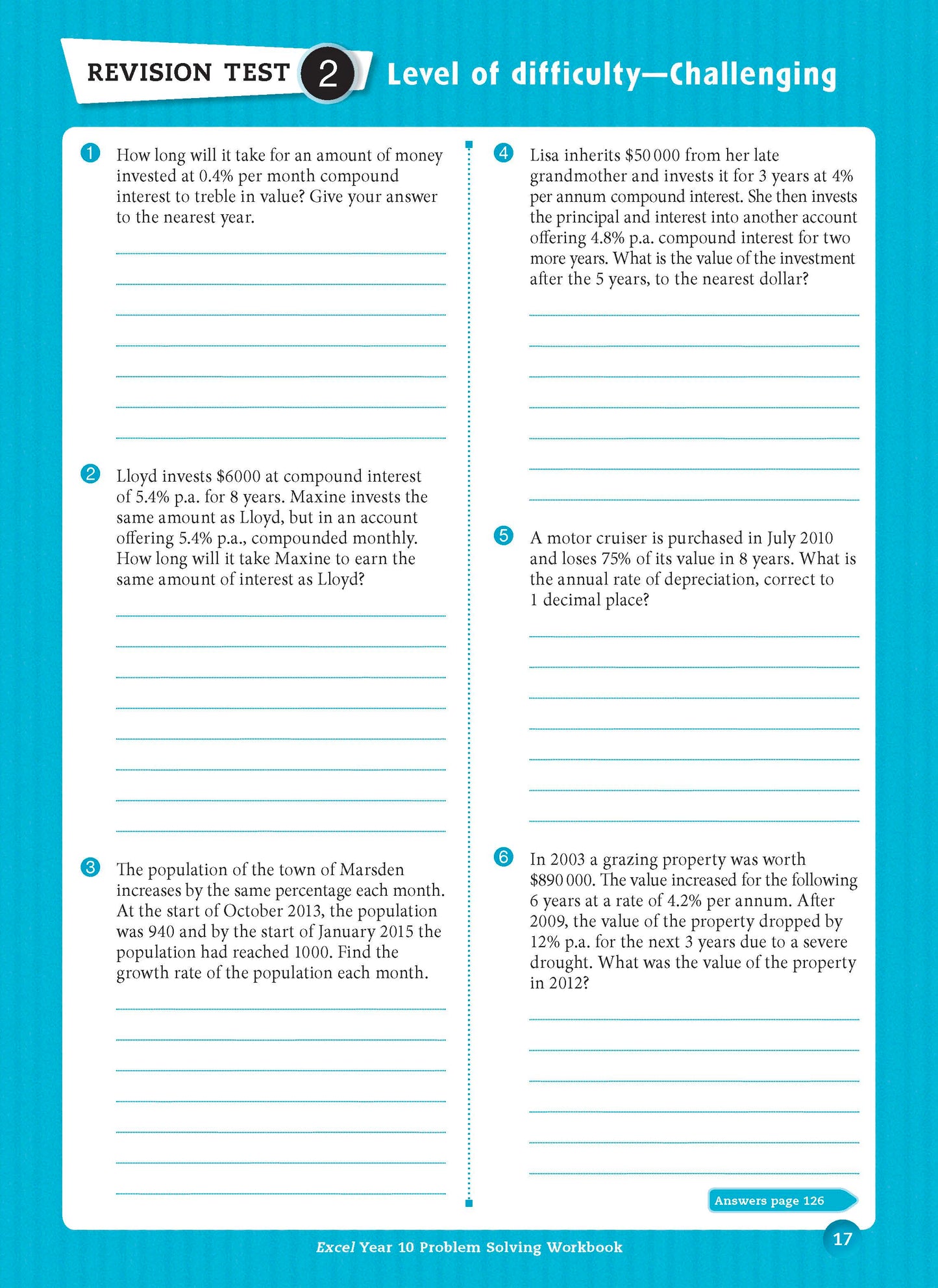 Excel Essential Skills - Problem Solving Workbook Year 10