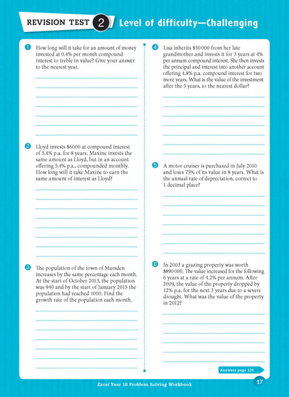 Excel Essential Skills - Problem Solving Workbook Year 10