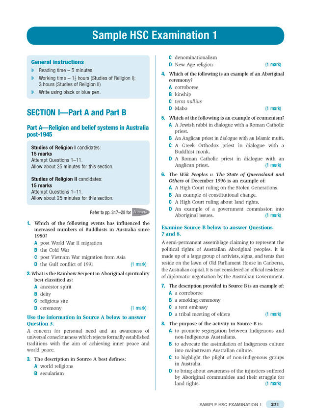 Excel HSC Year 12 Studies of Religion I and II Study Guide
