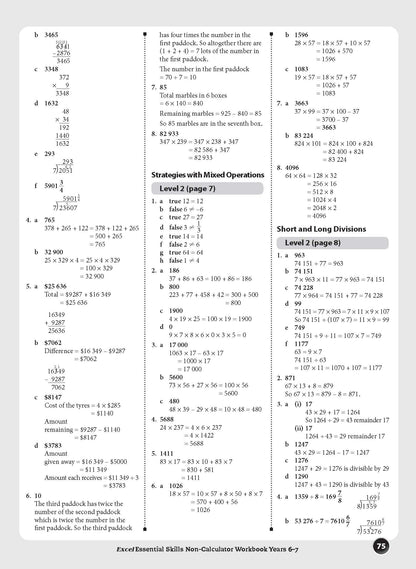 Excel Essential Skills - Non-Calculator Workbook Years 6-7