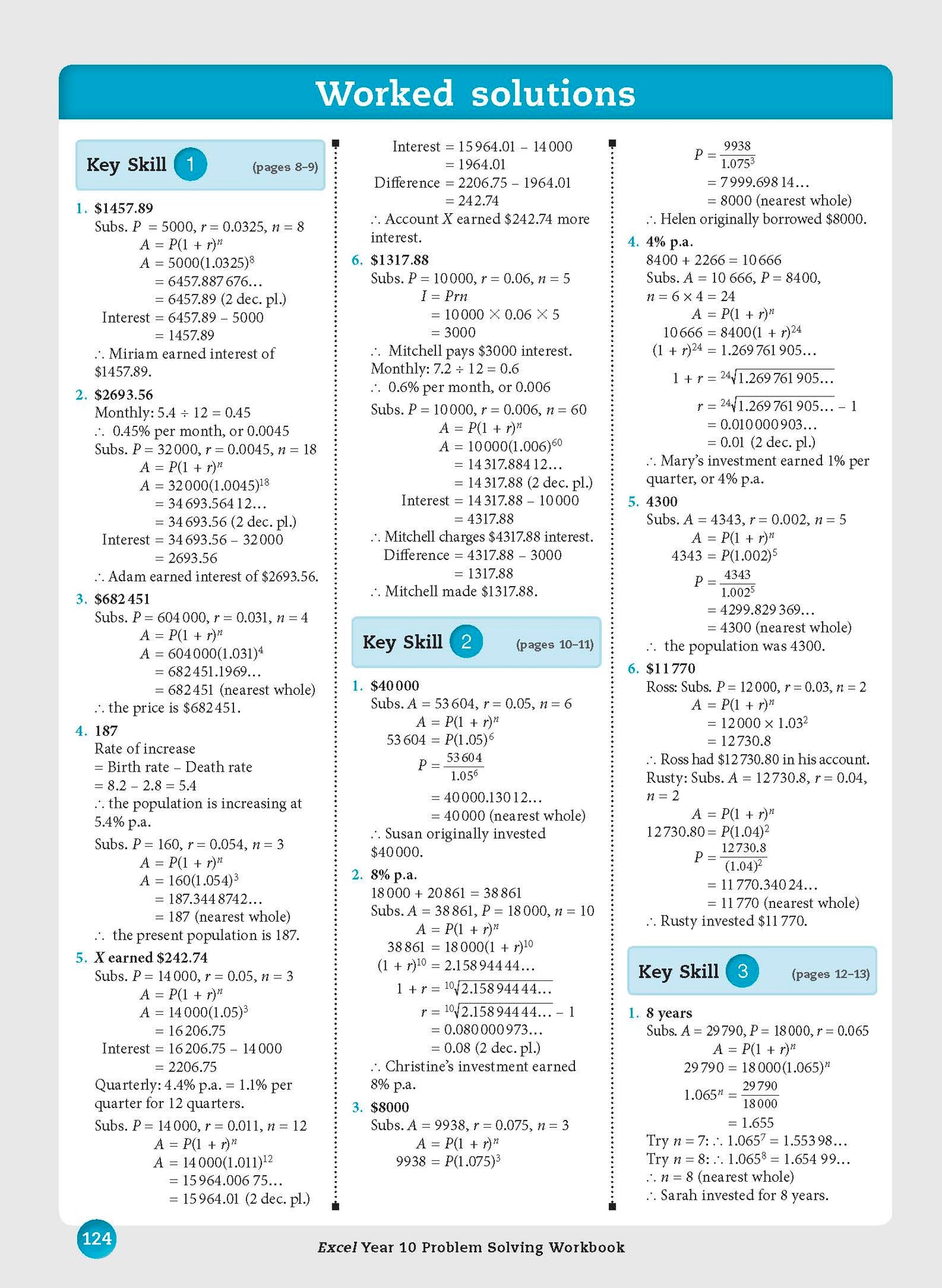 Excel Essential Skills - Problem Solving Workbook Year 10