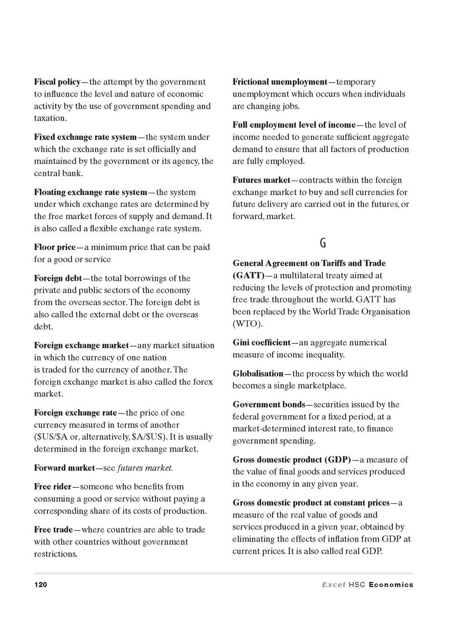 Excel HSC Year 11 Economics Study Guide