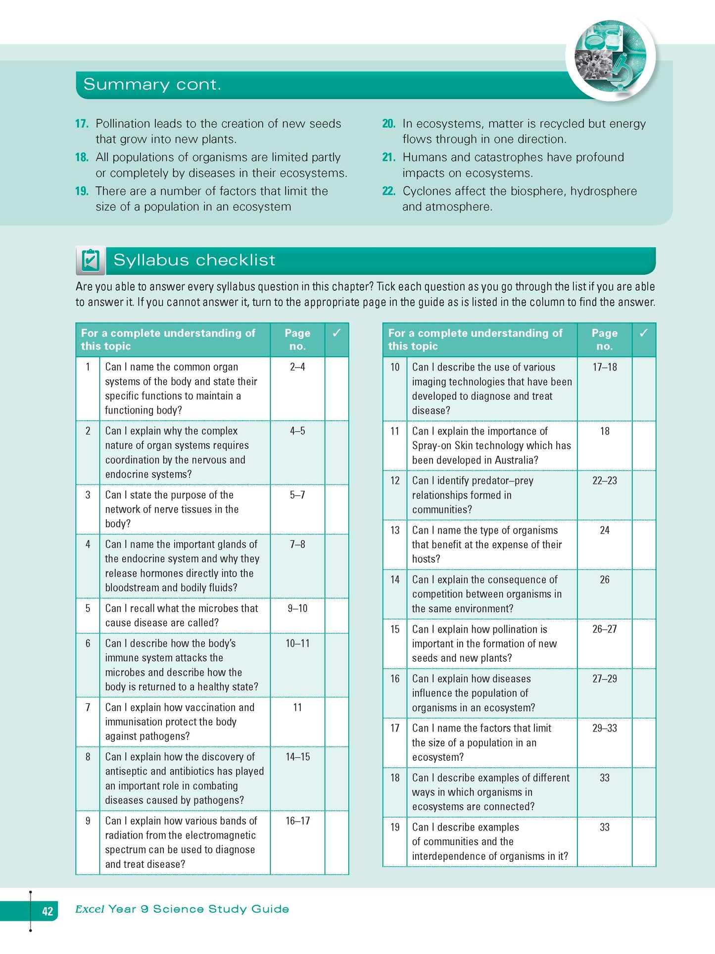 Excel Study Guide - Science Year 9