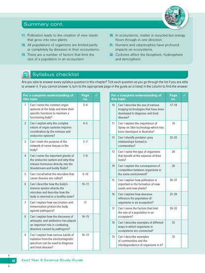 Excel Study Guide - Science Year 9