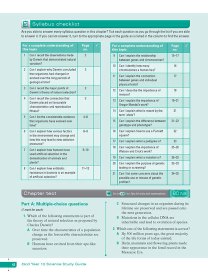 Excel Study Guide - Science Year 10