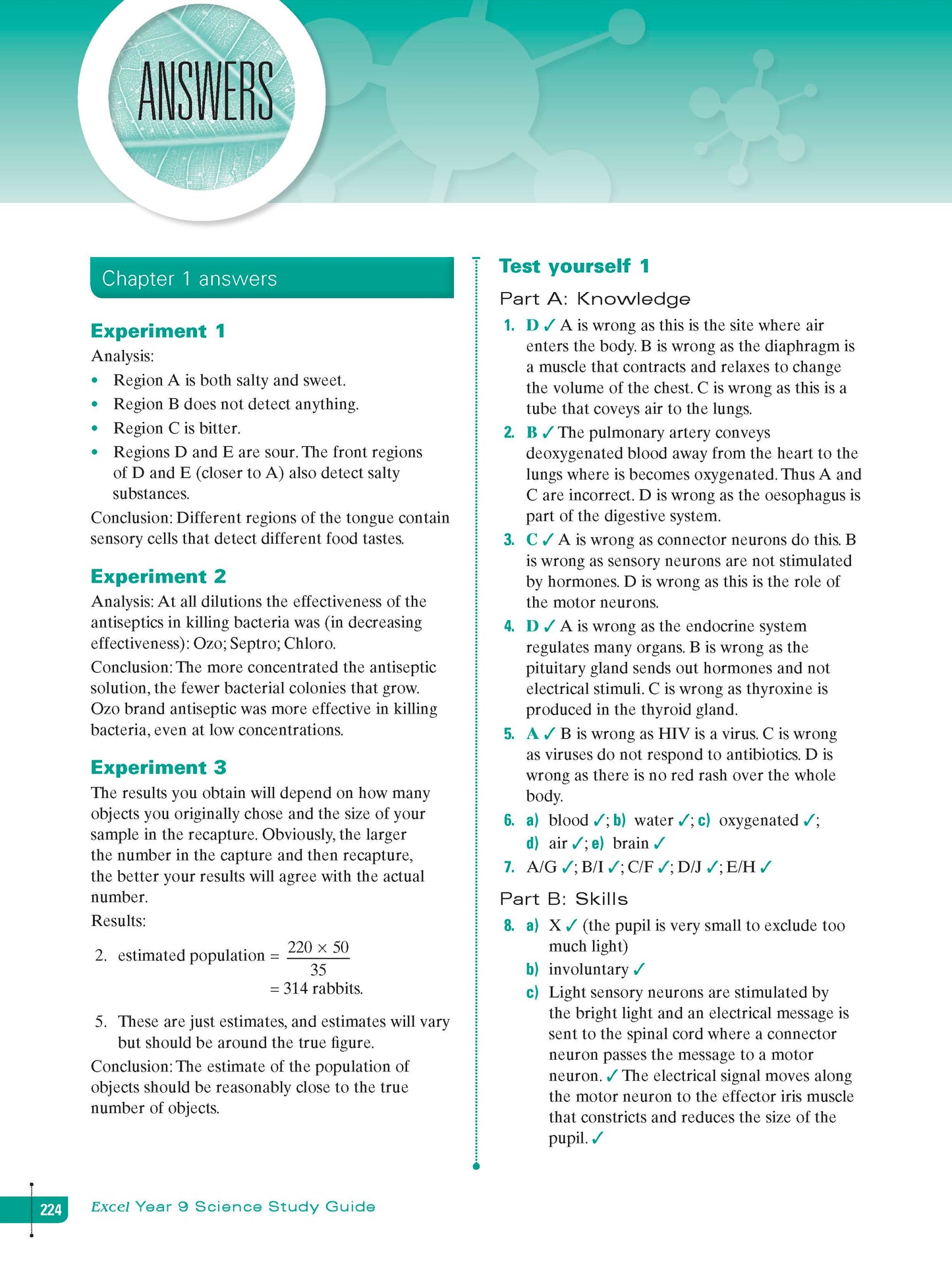 Excel Study Guide - Science Year 9