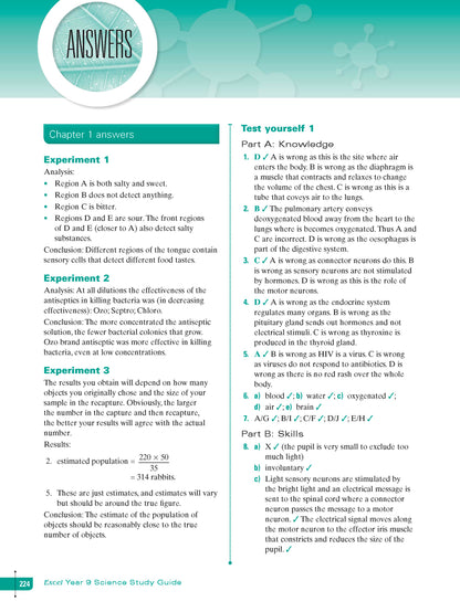 Excel Study Guide - Science Year 9
