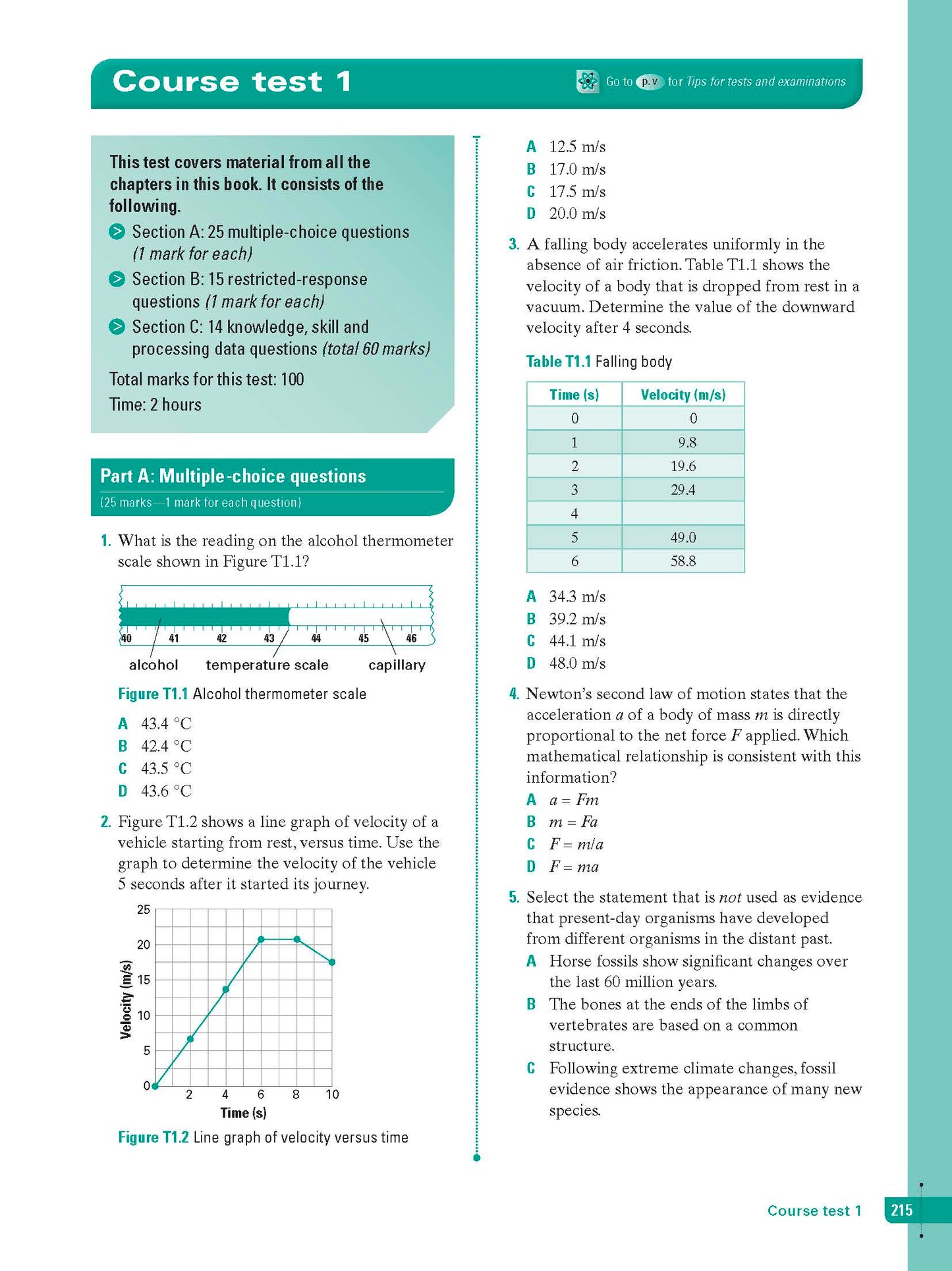 Excel Study Guide - Science Year 10