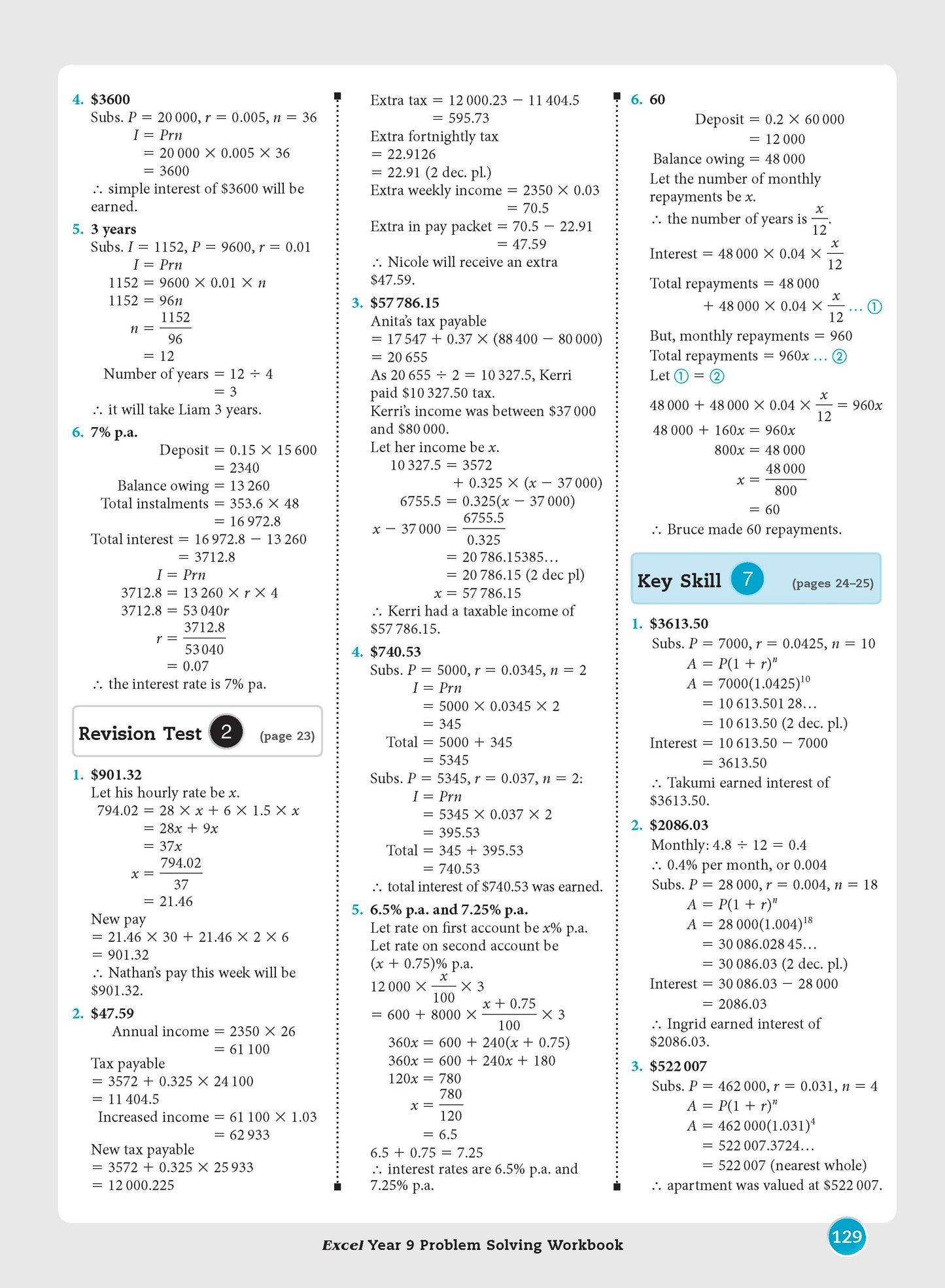 Excel Essential Skills - Problem Solving Workbook Year 9