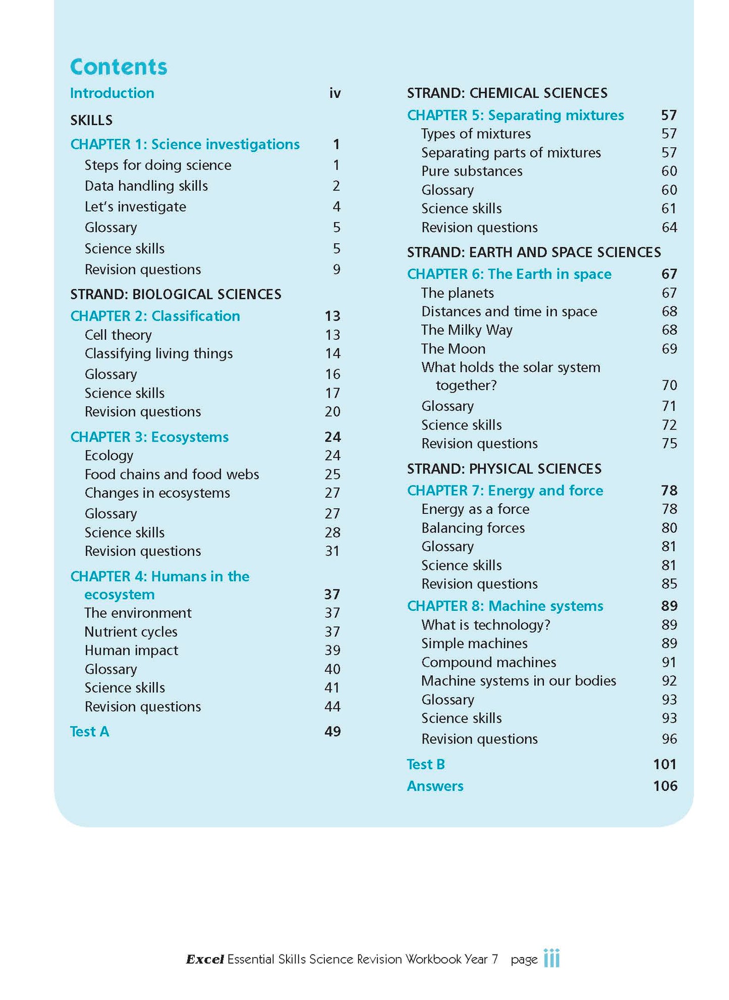 Excel Essential Skills - Science Revision Workbook Year 7