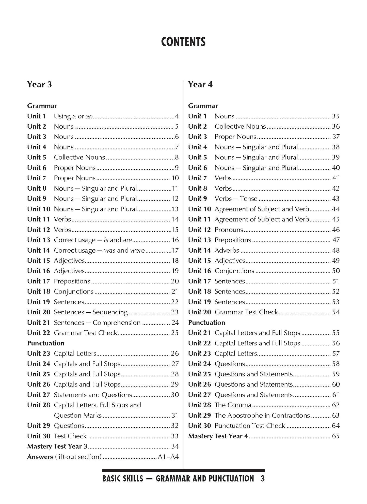 Excel Basic Skills - Grammar and Punctuation Years 3-4