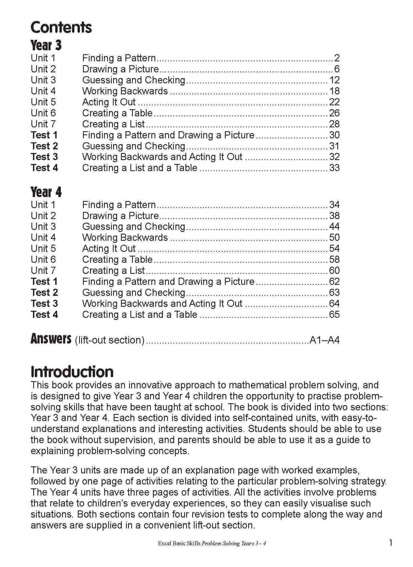 Excel Basic Skills - Problem Solving Years 3-4