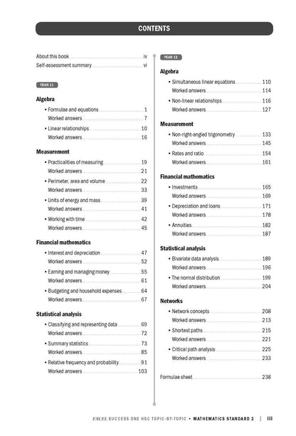 Excel Success One HSC Year 12 Mathematics Standard 2 (2022 Edition)