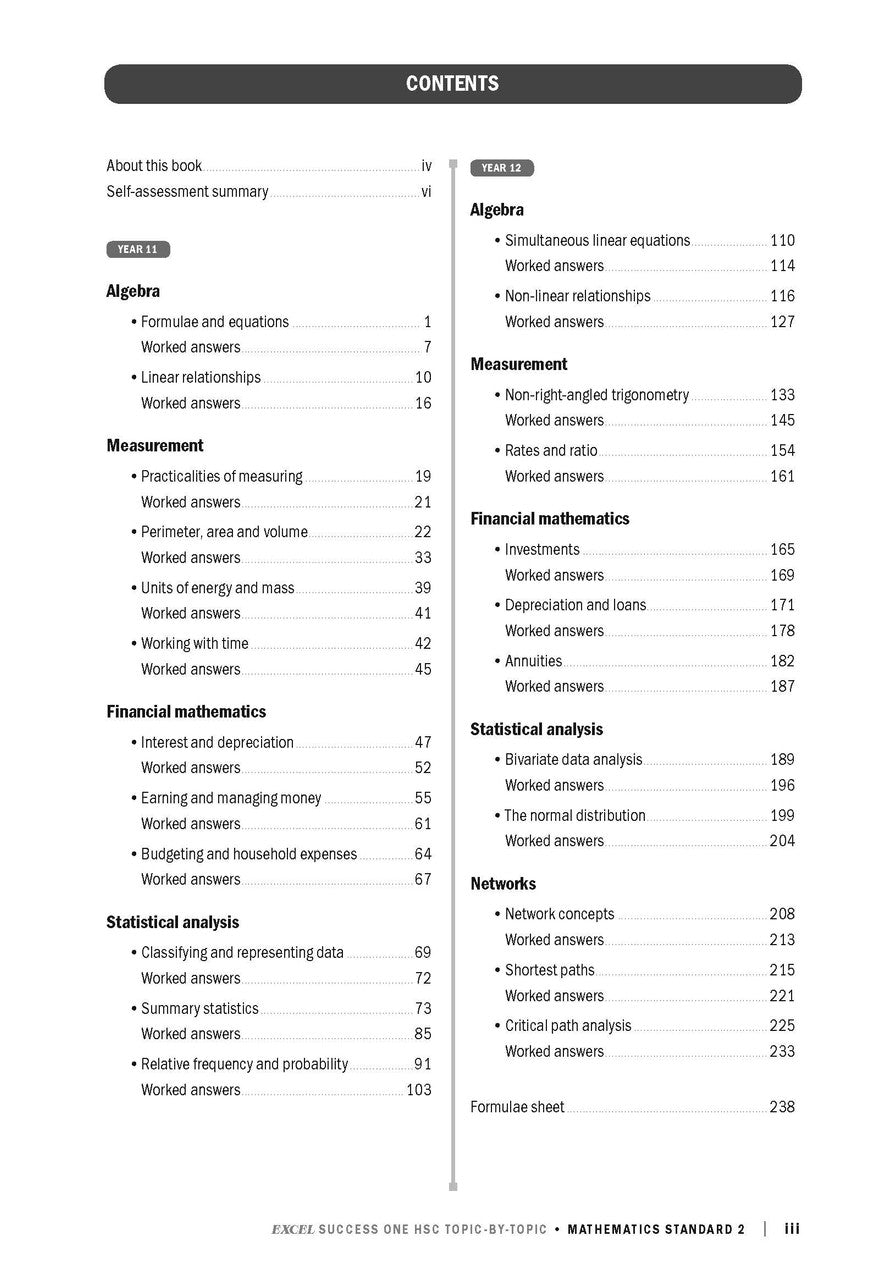 Excel HSC Year 12 Maths Standard 2 Book Pack