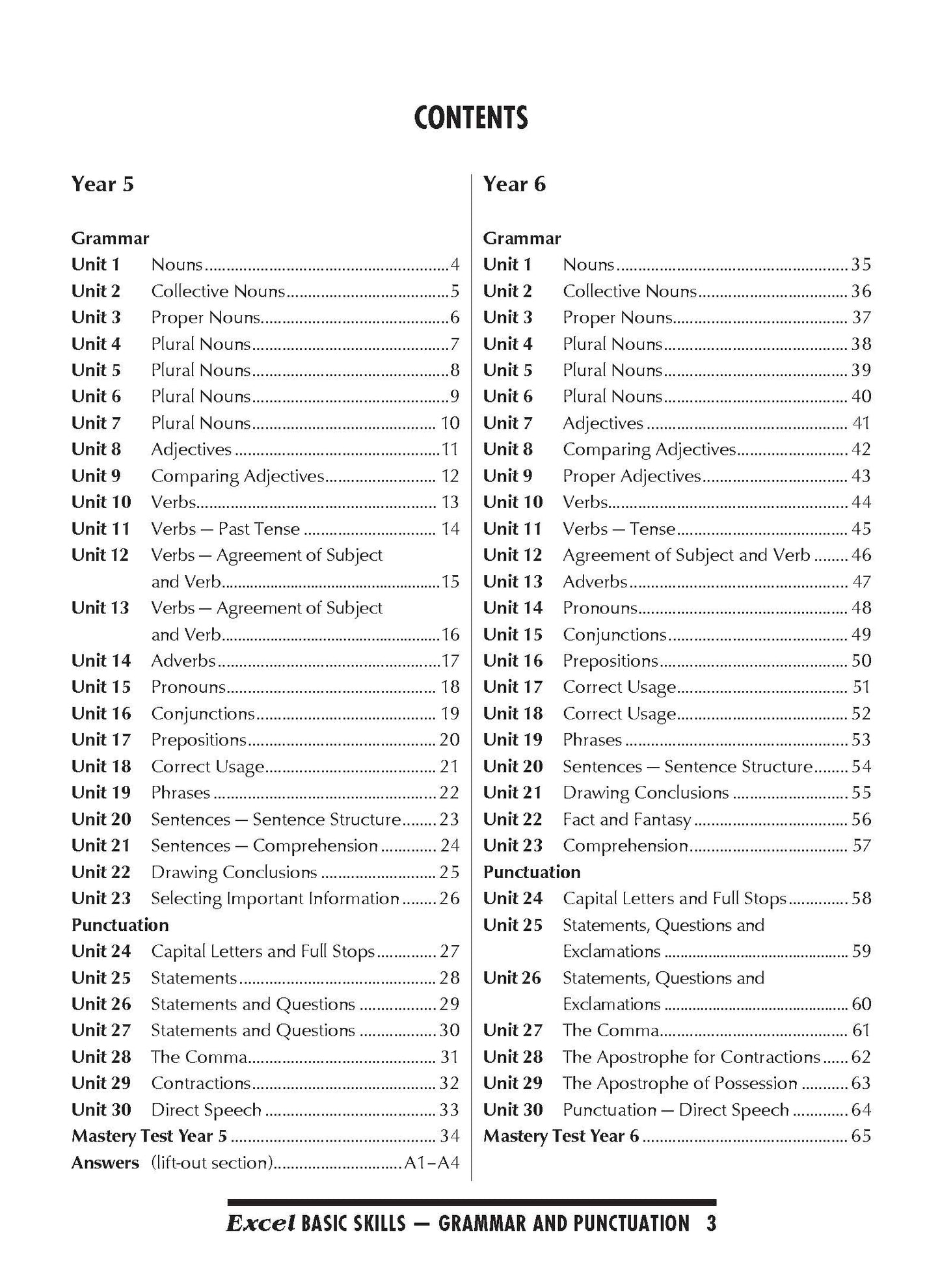 Excel Basic Skills - Grammar and Punctuation Years 5-6