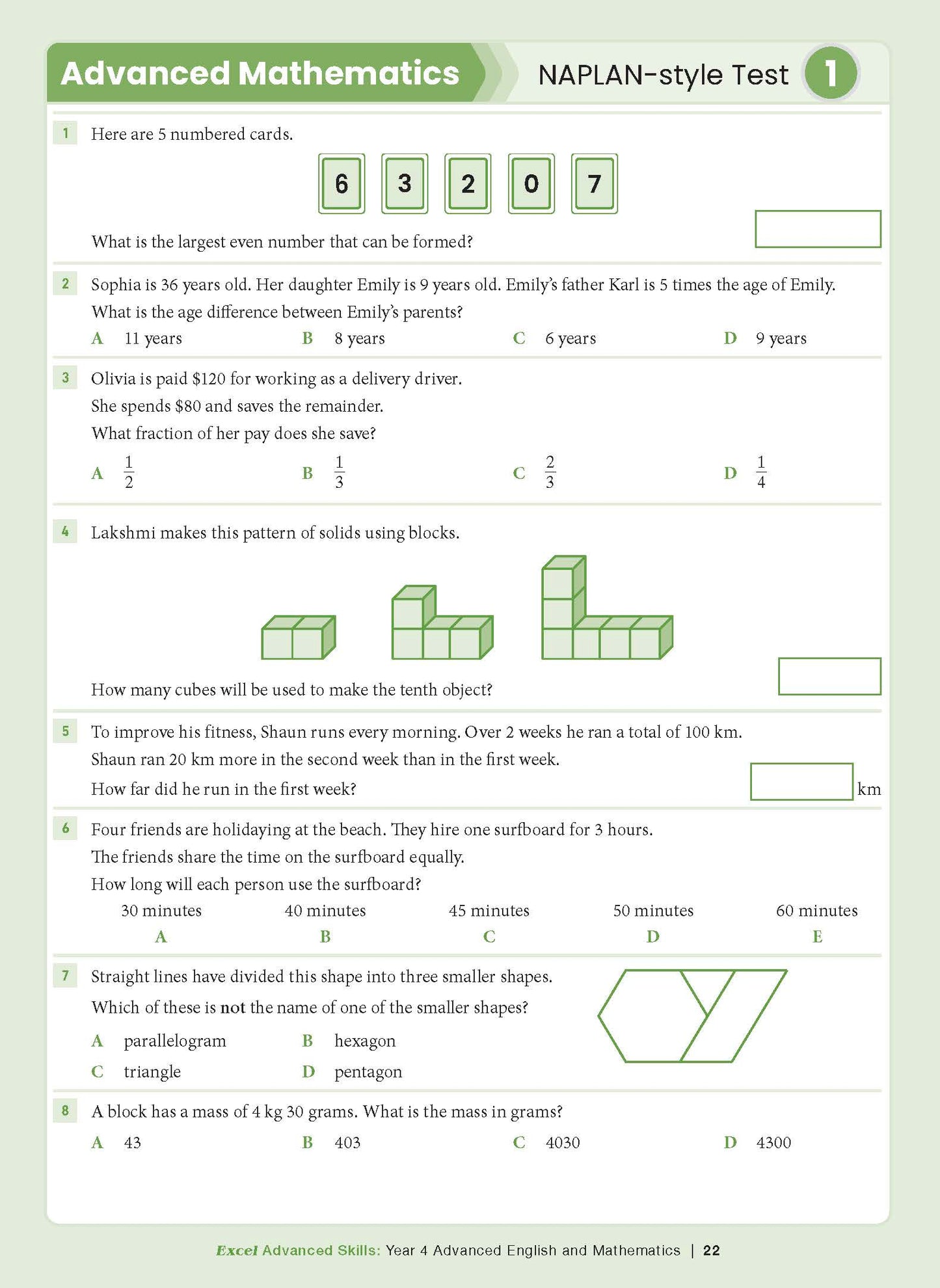 Excel Advanced Skills - Advanced English and Mathematics Year 4