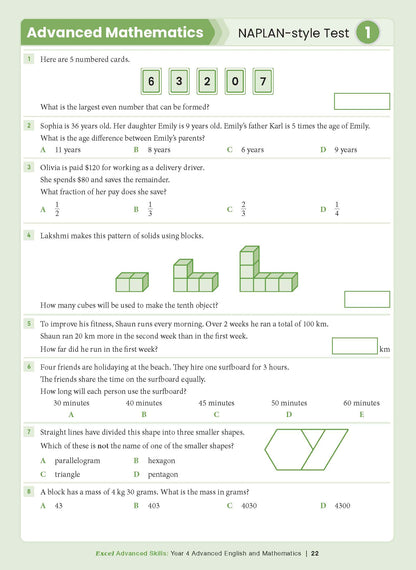Excel Advanced Skills - Advanced English and Mathematics Year 4
