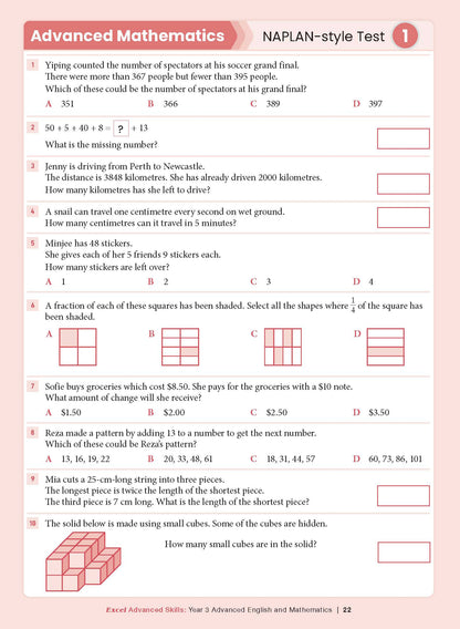 Excel Advanced Skills - Advanced English and Mathematics Year 3