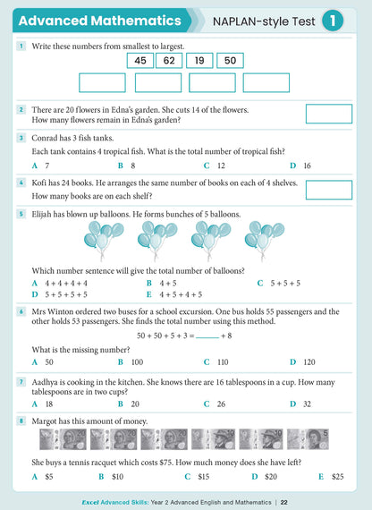 Excel Advanced Skills - Advanced English and Mathematics Year 2