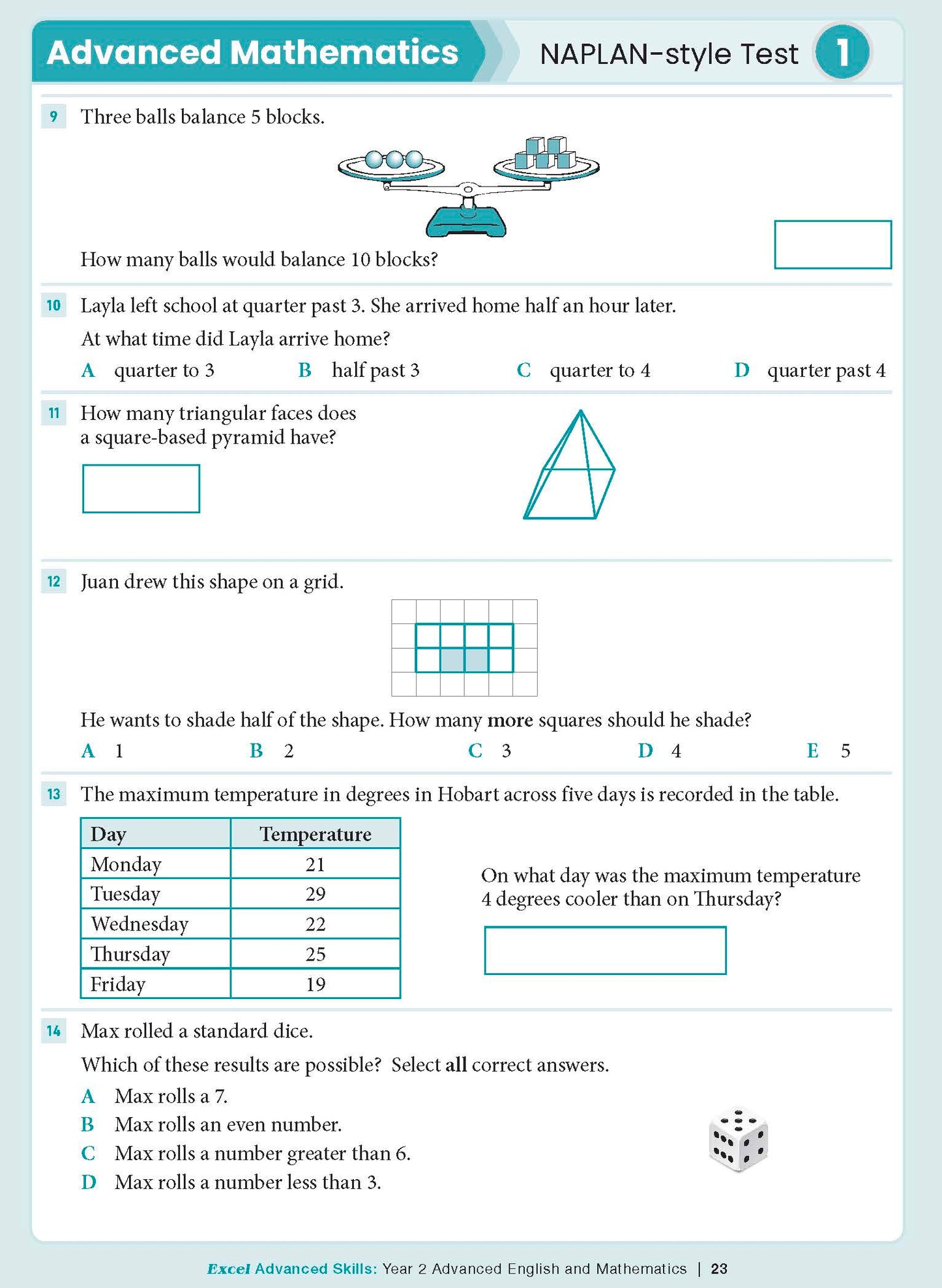 Excel Advanced Skills - Advanced English and Mathematics Year 2