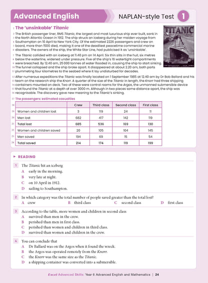 Excel Advanced Skills - Advanced English and Mathematics Year 6