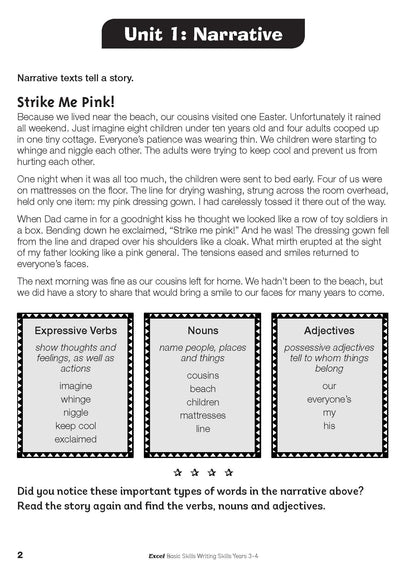 Excel Basic Skills English Book Pack Years 3-4