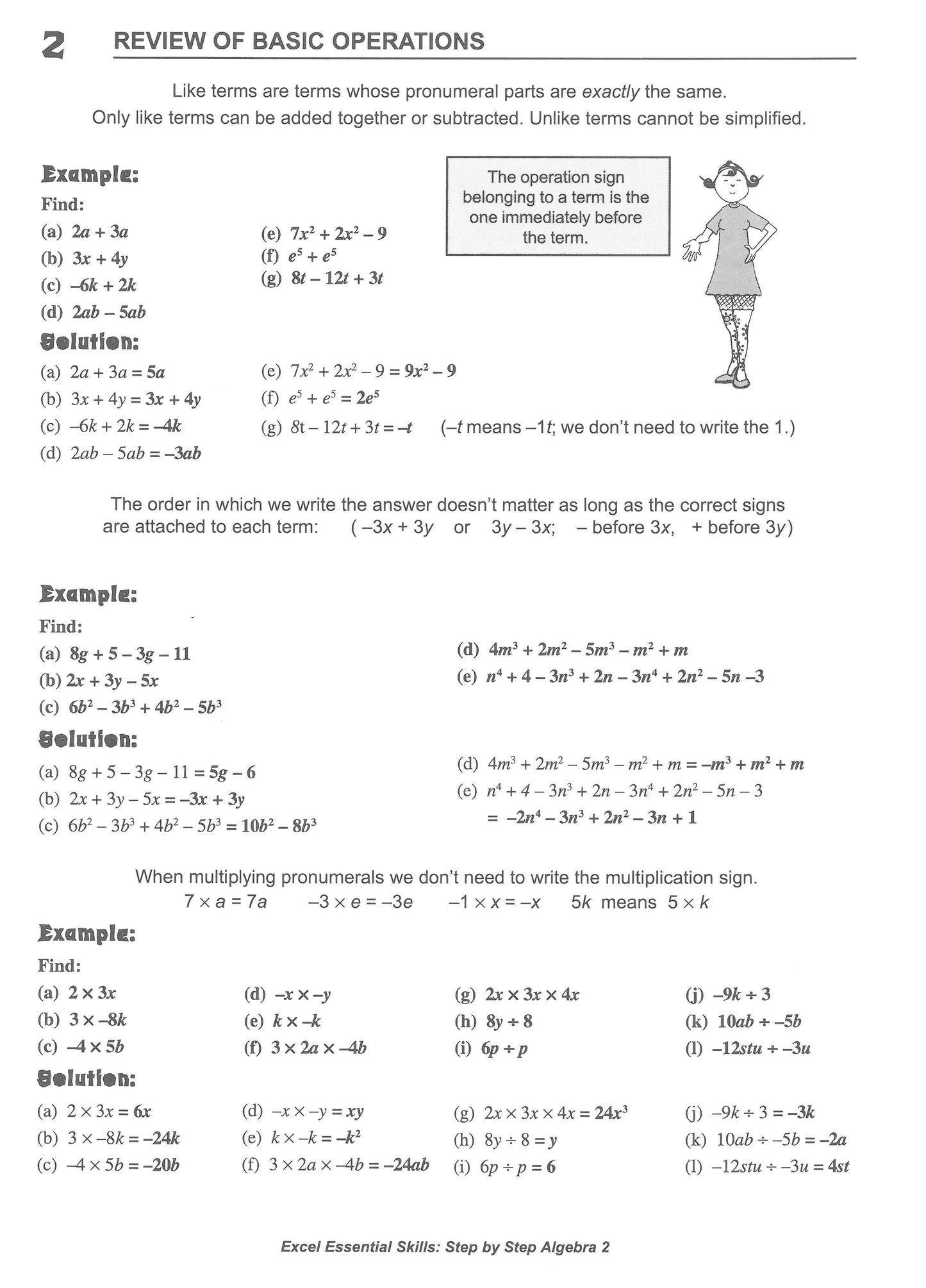 Excel Essential Skills - Step-by-Step Algebra 2 Years 8-10